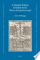 Libro A Scholarly Edition of Andrés de Li's Thesoro de la Passion (1494)