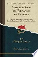 Libro Algunas Obras de Fernando de Herrera