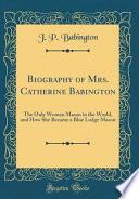 Libro Biography of Mrs. Catherine Babington