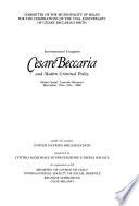 Cesare Beccaria and modern criminal policy. Atti del Congresso (Milano, 15-17 dicembre 1988)