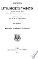 Colección de leyes, decretos y ordenes publicadas en el Perú desde el año de 1821 hasta 31 de diciembre de 1859