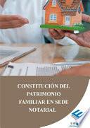 Libro Constitución del patrimonio familiar en sede notarial