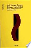 Libro Crítica e historicidad