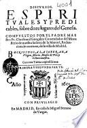Discursos espirituales y predicables sobre doze lugares del Genesis