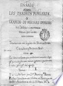 Ensaio sobre los errores populares o examen de muchas opiniones recibidas como verdaderas, que son falsas o dudosas