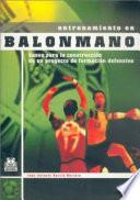 Libro ENTRENAMIENTO EN BALONMANO. Bases de la construcción de un proyecto de formación defensiva