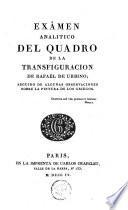 Exâmen analitico del quadro de La transfiguracion de Rafaél de Urbino