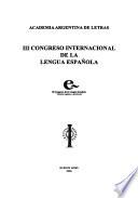 III Congreso Internacional de la Lengua Española