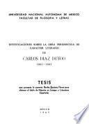 Investigaciones sobre la obra periodística de caracter literario de Carlos Díaz Dufoo, 1861-1941