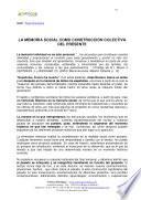Libro LA MEMORIA SOCIAL COMO CONSTRUCCIÓN COLECTIVA DEL PRESENTE