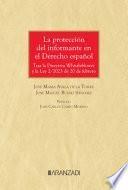 Libro La protección del informante en el Derecho español
