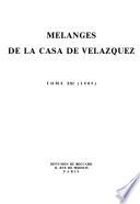 Libro Mélanges de la Casa de Velázquez
