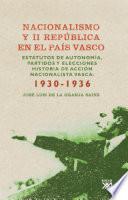 Libro Nacionalismo y II República en el País Vasco