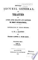 Nouveau recueil général de traités et autres actes relatifs aux rapports de droit international