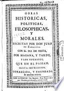Obras historicas, politicas, filosophicas y morales