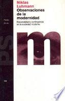 Libro Observaciones de la modernidad