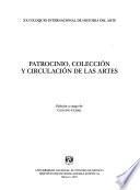 Libro Patrocinio, colección y circulación de las artes