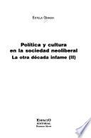 Libro Política y cultura en la sociedad neoliberal