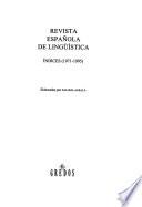 Revista española de lingüística : índices (1971-1995)