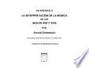 Libro Un apéndice a la interpretación de la música de los siglos XVII y XVIII